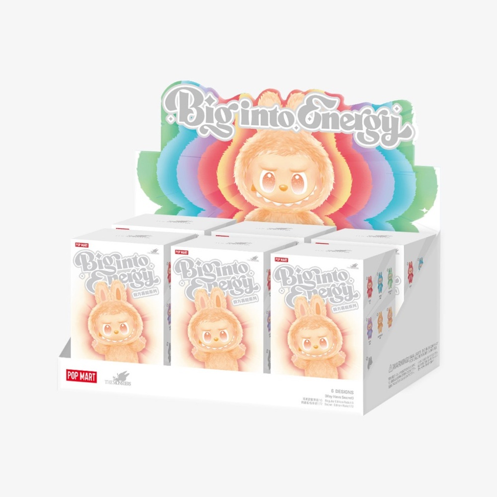 NIB Authentic Pop Mart Big Into Energy Happiness Peach Labubu Vinyl Pendant - Picture 9 of 11